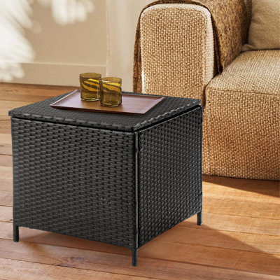 Table d'appoint de patio en osier
