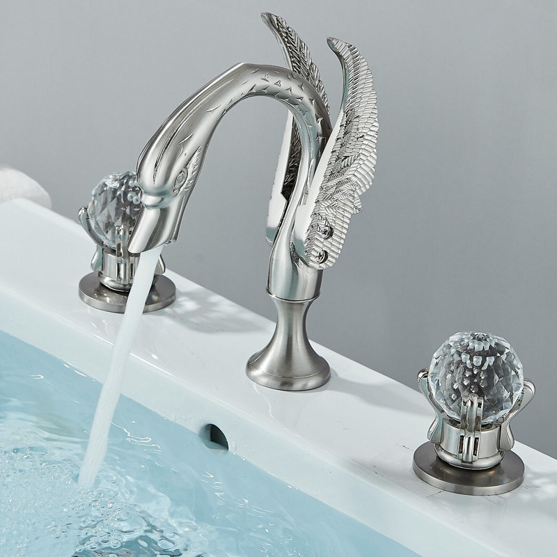 Widespread 2-handle Bathroom Faucet, Brushed Nickel