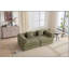 Canapé-lit convertible de 78 po, canapé modulaire en velours côtelé avec 2 coussins, canapé à plancher compressé peu encombrant, idéal pour le salon, la chambre à coucher, un appartement, vert.-129158278