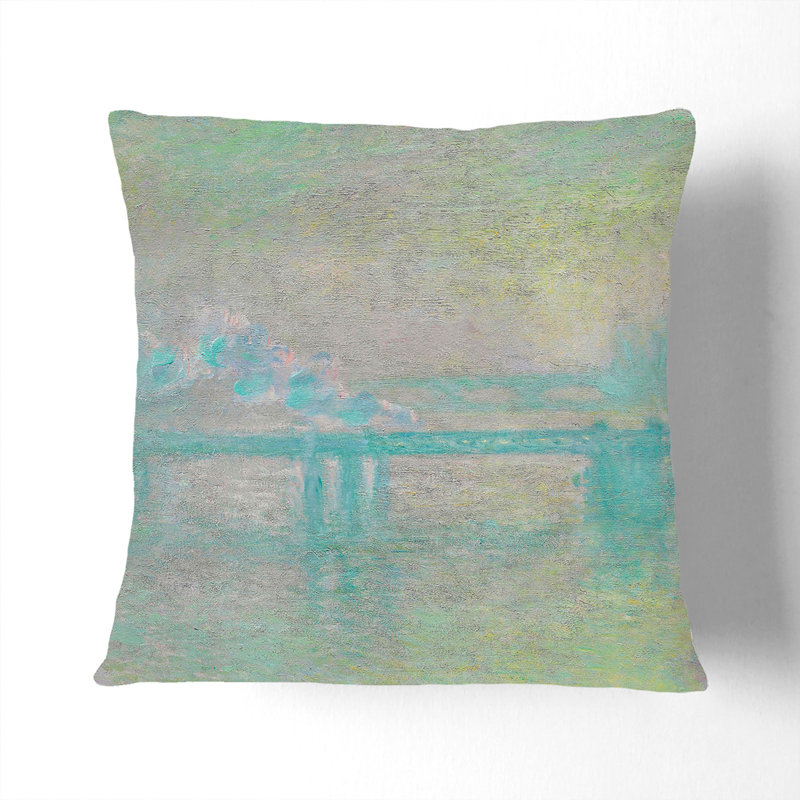 Charing Cross Bridge London Square Throw Cushion, 55cm H x 55cm W x 20cm D