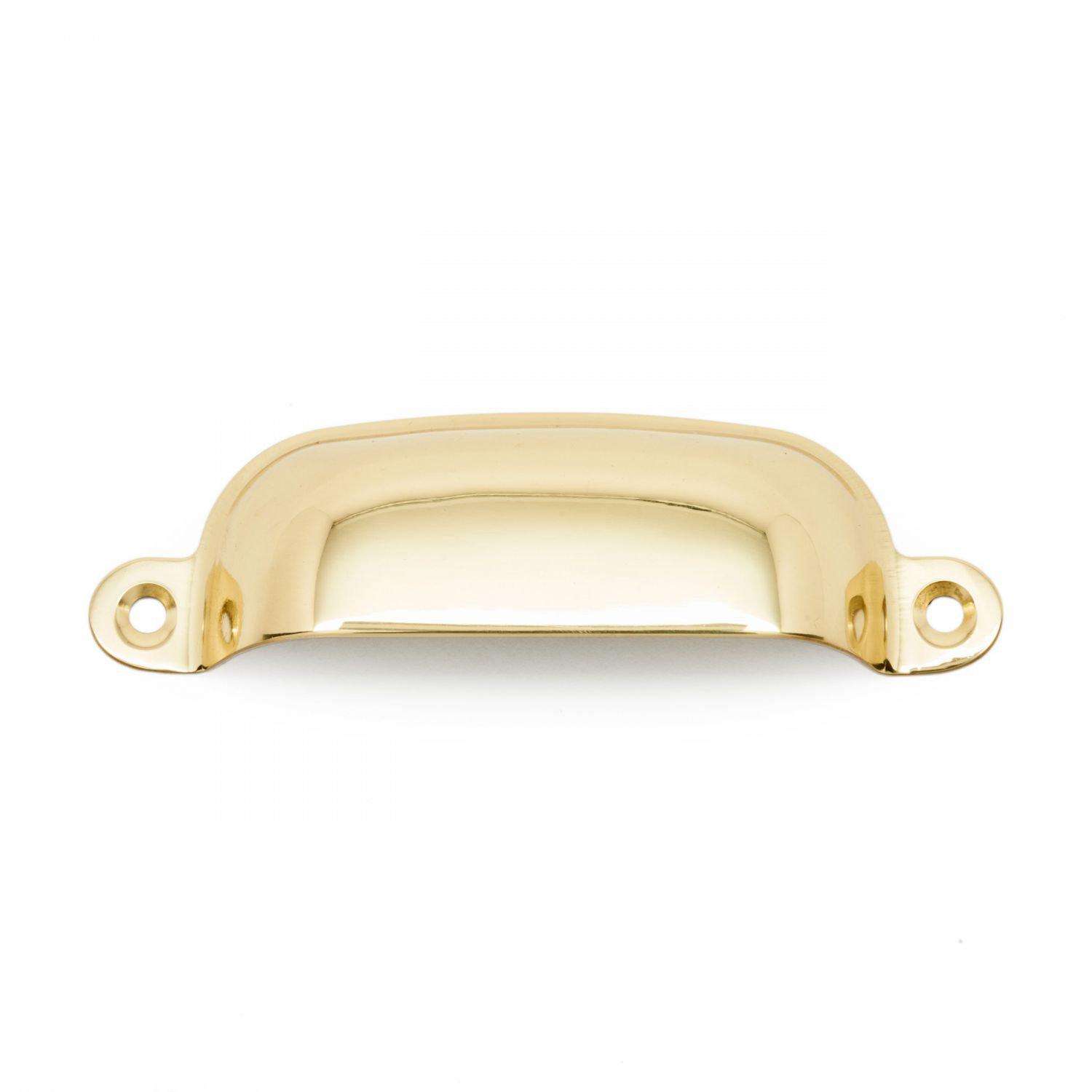 CF Series Flat Box Cup Pull, Polished Brass