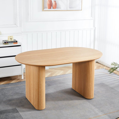 Table de salle à manger extensible pour 4 à 6 personnes, chêne, design tendance, réception confortable et beau assemblage simple