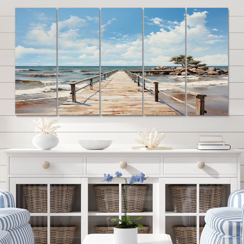 «Pier Serene Horizon I» sur toile, reproduction de 5 pièces
