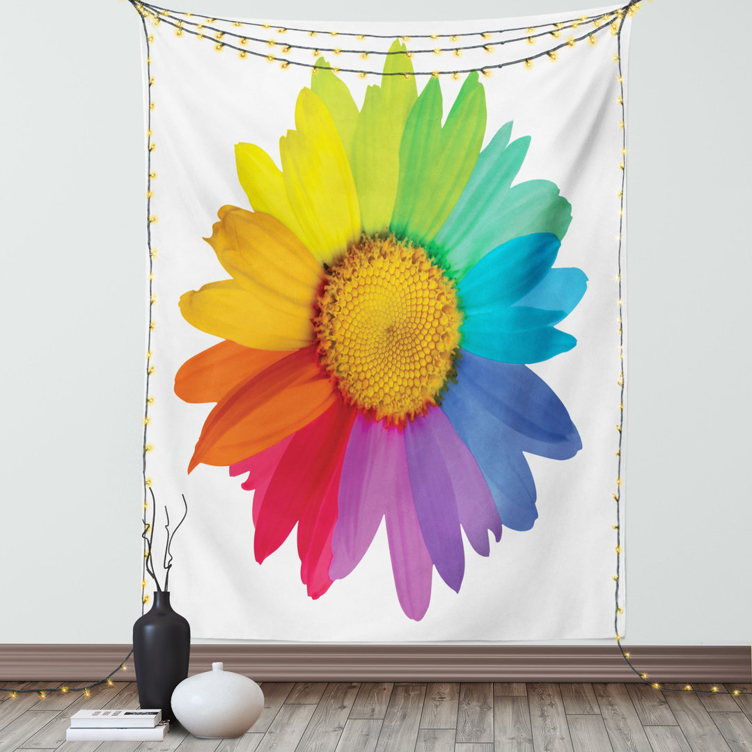 Wandbehang Regenbogen und Sonnenblumen