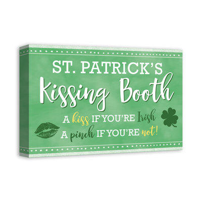 «St. Patrick's Day Kissing Booth», art textuel sur toile tendue