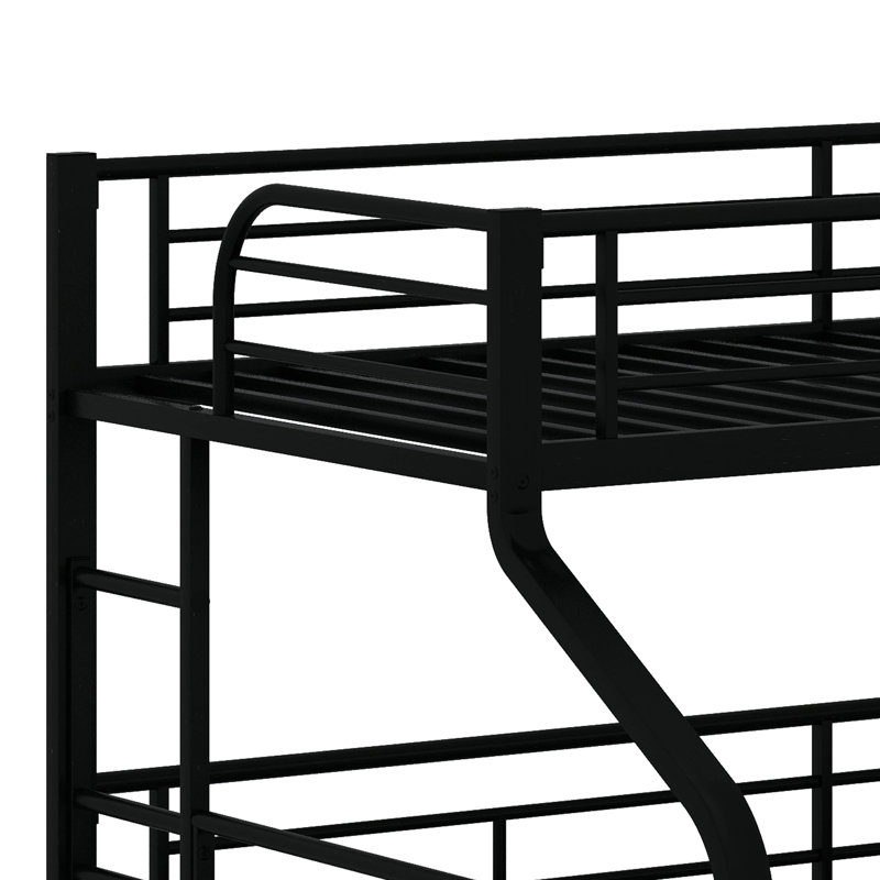 Three-In-One Metal Triple Bunk Bed, Twin XL Over Full XL Over Queen Size Bunk Bed With 2 Ladders