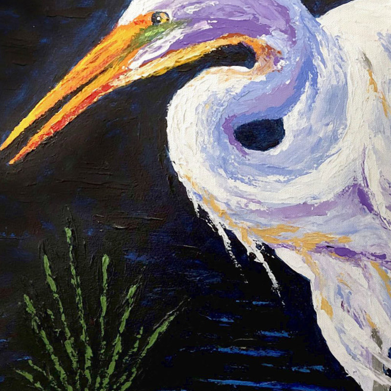 Coussin intérieur / extérieur Palette Great Egret