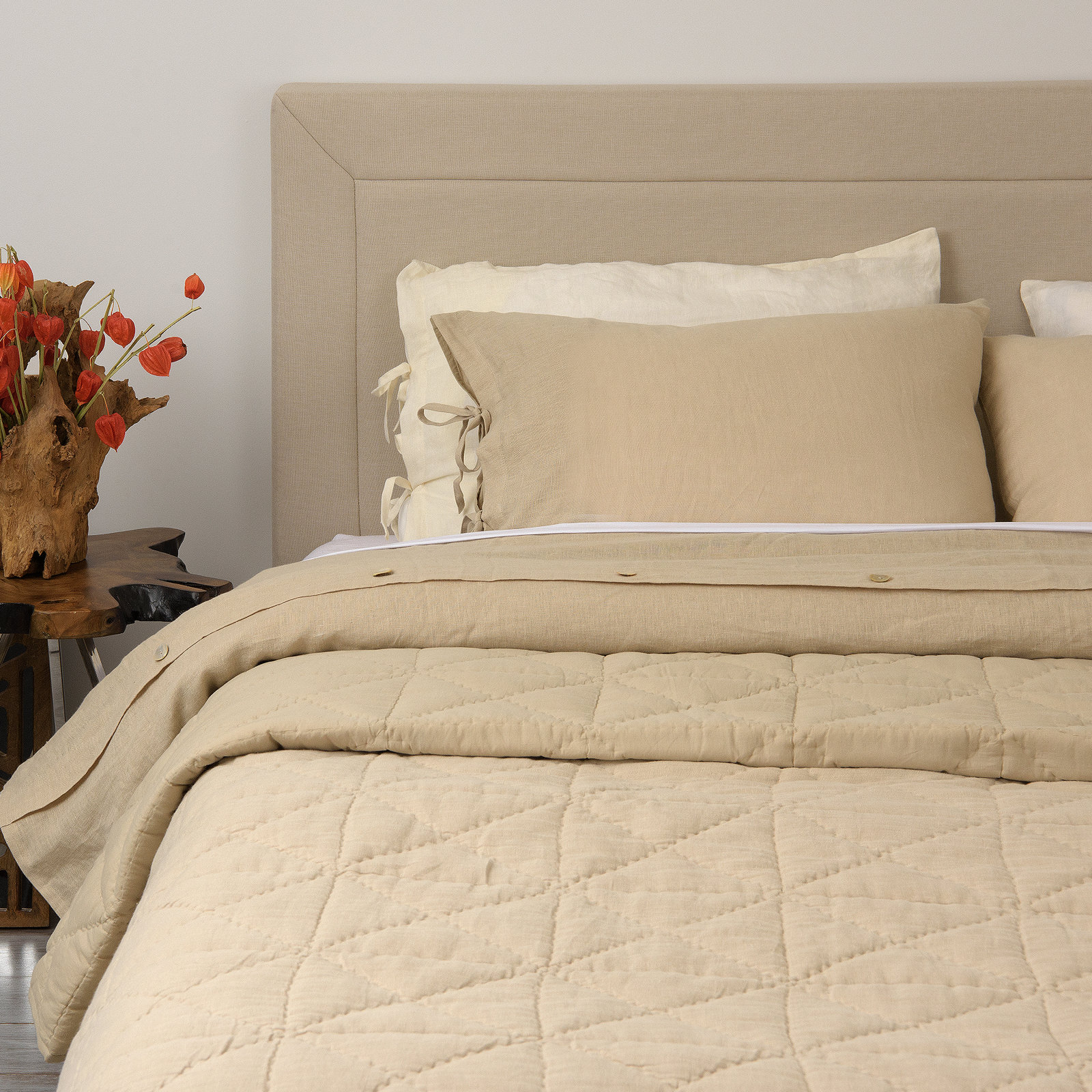 Berenson Linen Quilt, Natural, Twin Quilt