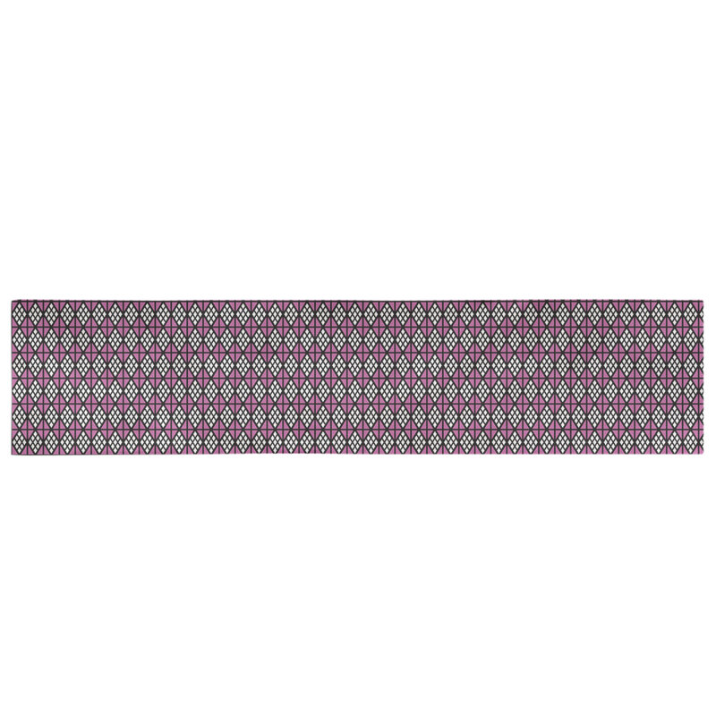 Chemin de table diamants Avicia, 73,5 po x 17,5 po, Poly, Noir / Rose