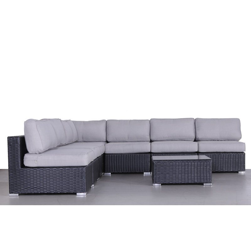 Ensemble de conversation pour 6 personnes avec coussins Gio Wicker