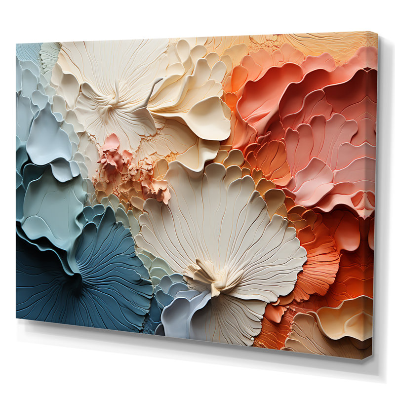 «Beige and Orange Custards Collage II», art mural abstrait pour le salon, L 44 po x H 34 po x P 1,5 po, Toile tendue