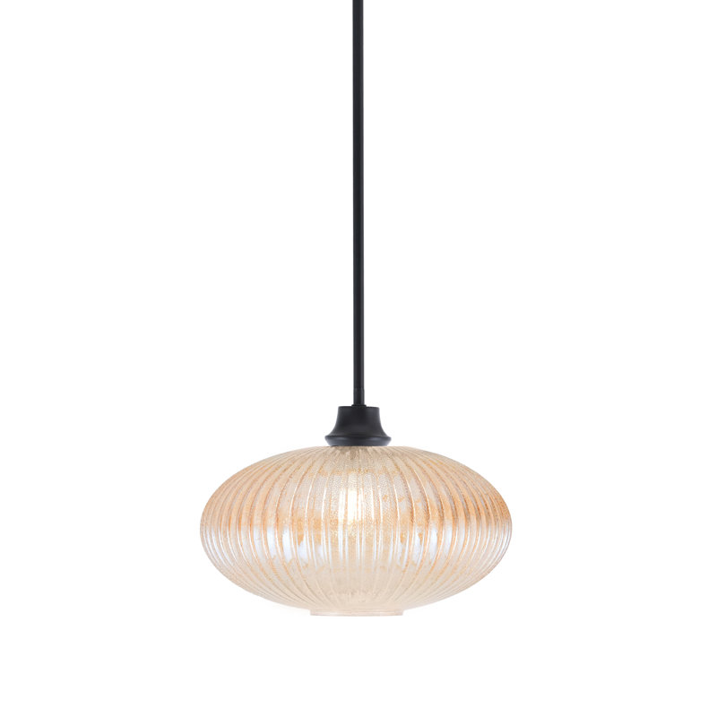 Luminaire suspendu Oakridge au fini noir mat avec microbulles 12 po