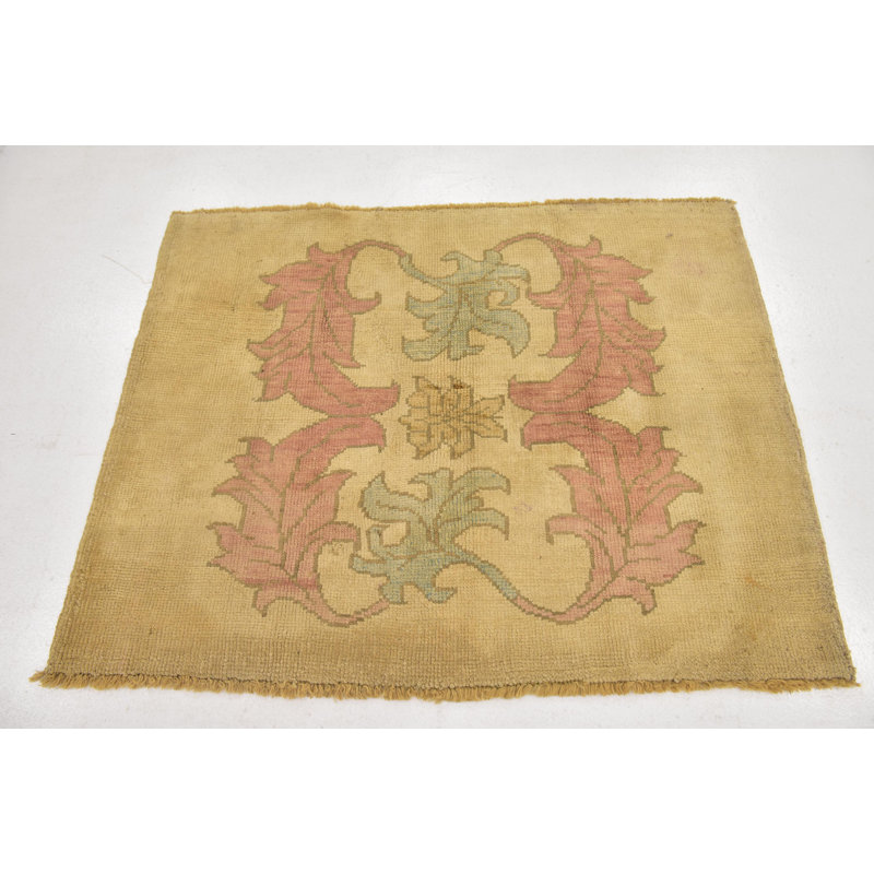 Tapis de surface en laine 3 pi 8 po x 4 pi 8 po noué la à la main one-of-kind Mehdi
