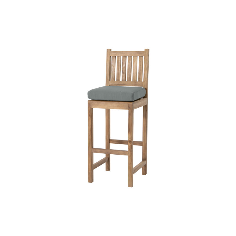 Huntington Outdoor Teak Bar Stool, Charcoal