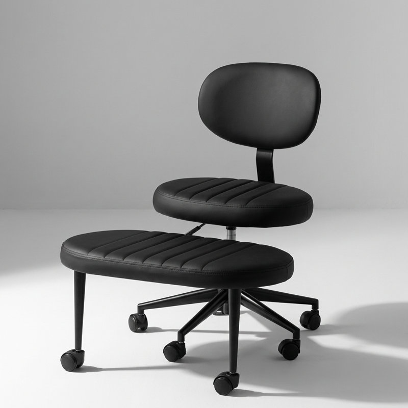 Chaise de bureau ergonomique multi-positions avec siège pivotant et repose-pieds réglable pour un meilleur soutien et une meilleure posture pendant les séances de travail ou de méditation