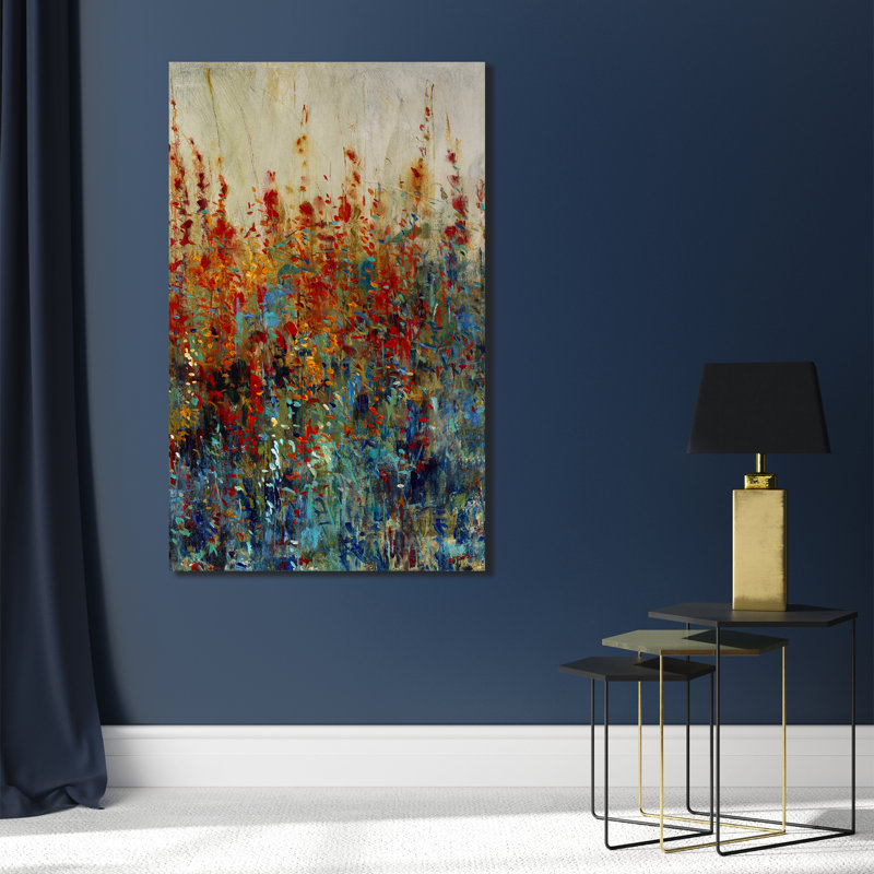 Wildflower Patch III Painting by Timothy O' Toole, Knife Gel, 48" H x 30" W x 1.5" D