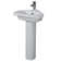 Resort Corner Vitreous China 17-3/4" Pedestal Bathroom Sink with Overflow