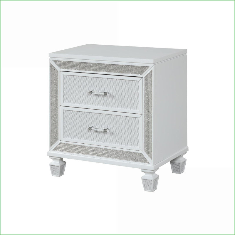 Table de chevet moderne 2 tiroirs Crystal