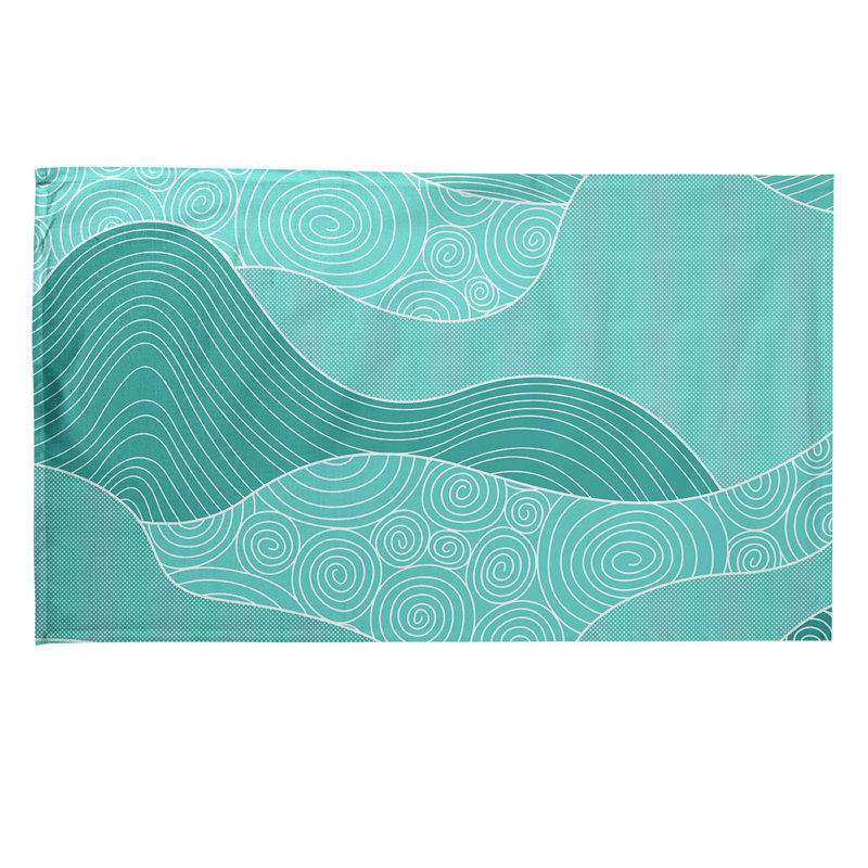 Tea Towel Kitchen Towel, Cotton Twill, Dark Green/White
