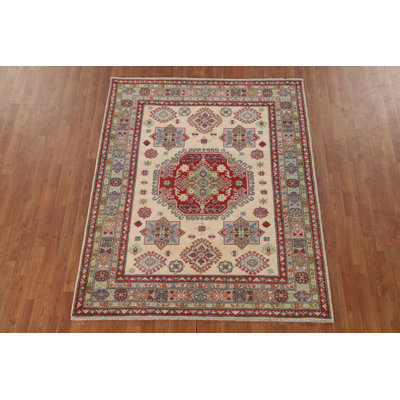 Geometric Kazak Oriental Rug 5x6