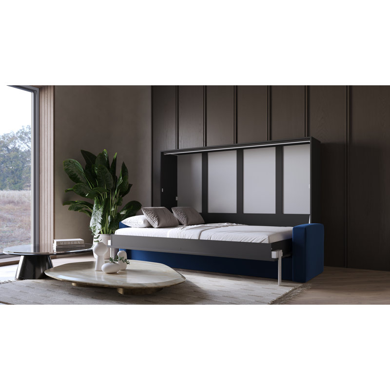 Neidelin Upholstered Bed, Grey/Navy