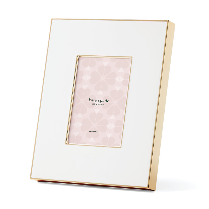White and Gold 4x6 Stainless Steel Tabletop Picture Frame