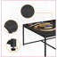 Ensemble de tables basses 35 po à grain de bois noir avec 4 tabourets de rangement - Bords surélevés et amp; Gain de place pour le salon-121049545