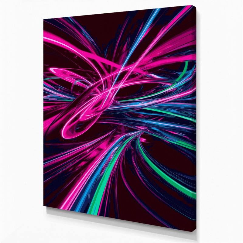 Art numérique sur toile, "Abstraction numérique" 81, H 8 po x l 10 po