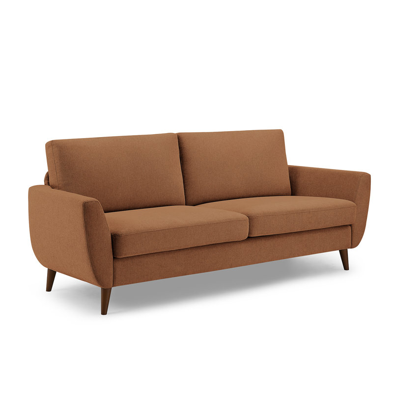 Smiling 215.9Cm Flared Arms Sofa, Rust Linen Blend