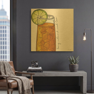 'Long Island' By Susan Ball Gold Metal Wall Art, 36" x 36"
