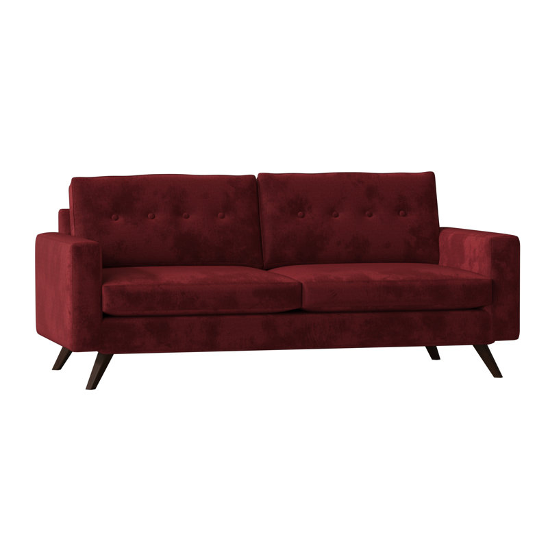 Canapé à accoudoirs carrés de 84 po Amber, Standard, Rubis Key, Noyer
