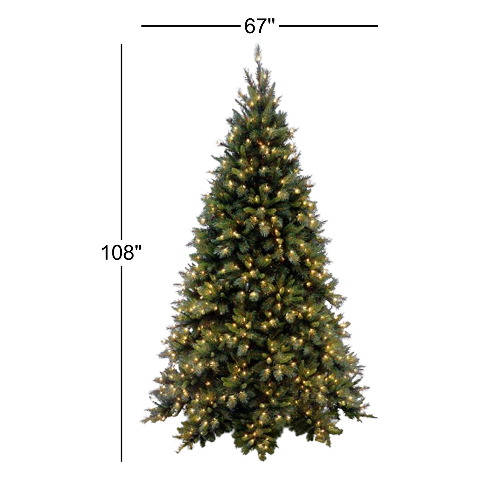 Pre-Lit Fir Christmas Tree, 108" H