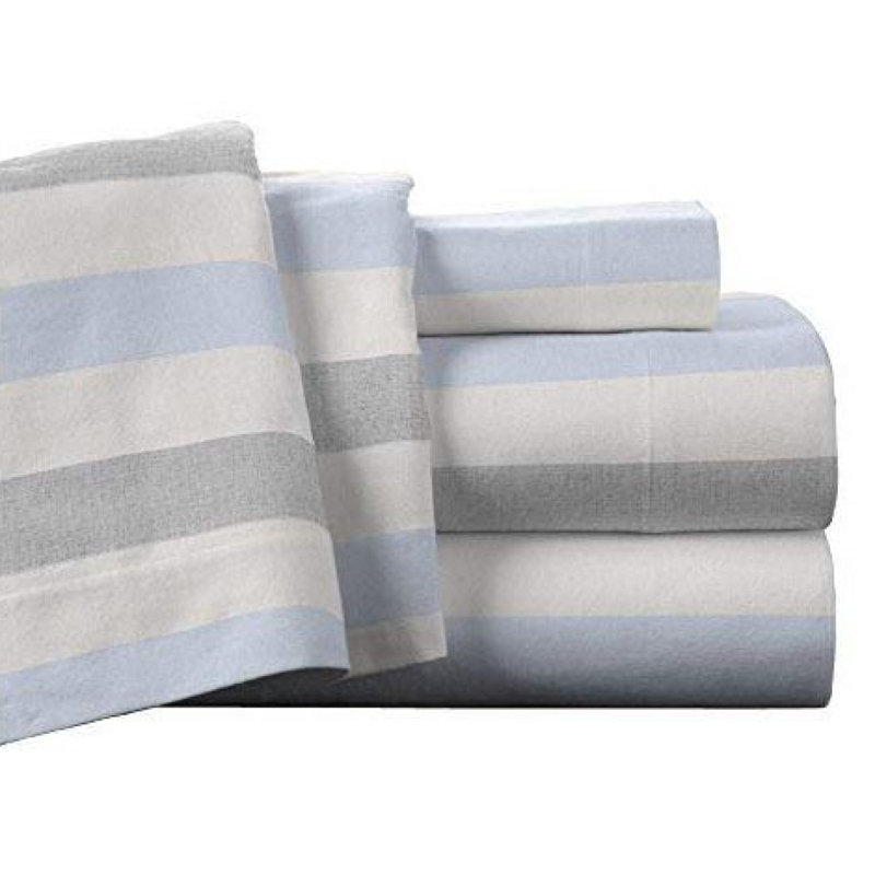 Pointehaven 175 GSM Printed Flannel 100% Cotton Deep Pocket Sheet Set, King, Savannah