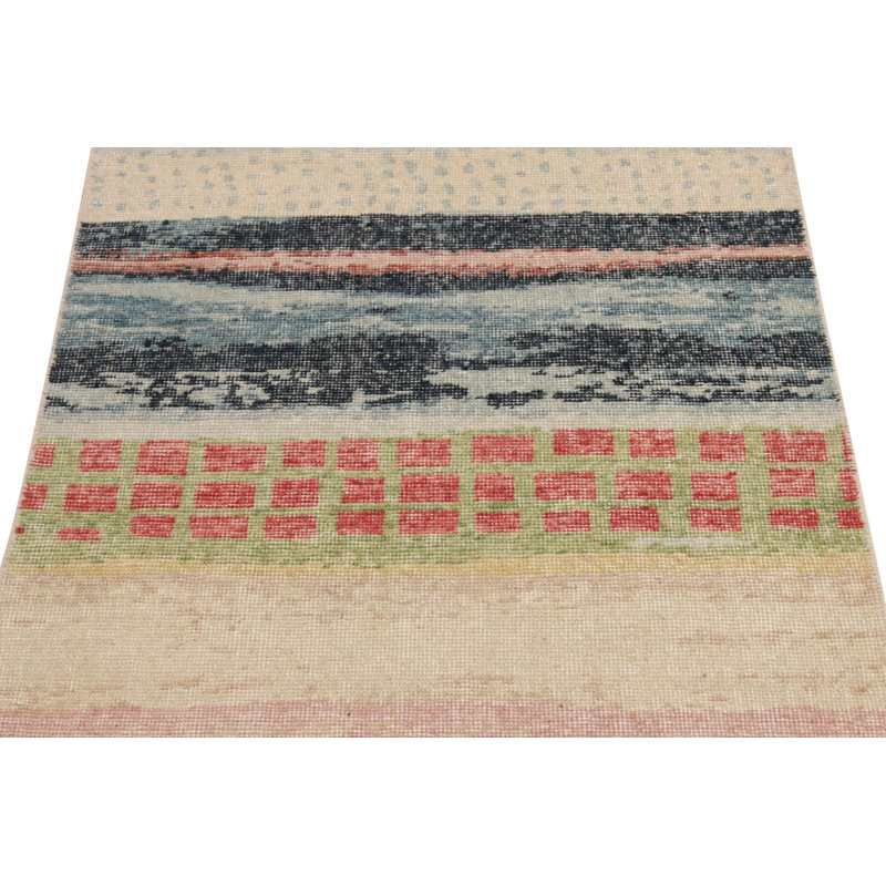 Distressed Homage Wool Abstract Area Rug, Runner 2'6" x 10'