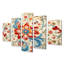 Floral Mosaic Tiles Ornamental I - Abstract Tile Wall Art Decor 5 Piece-1301193880