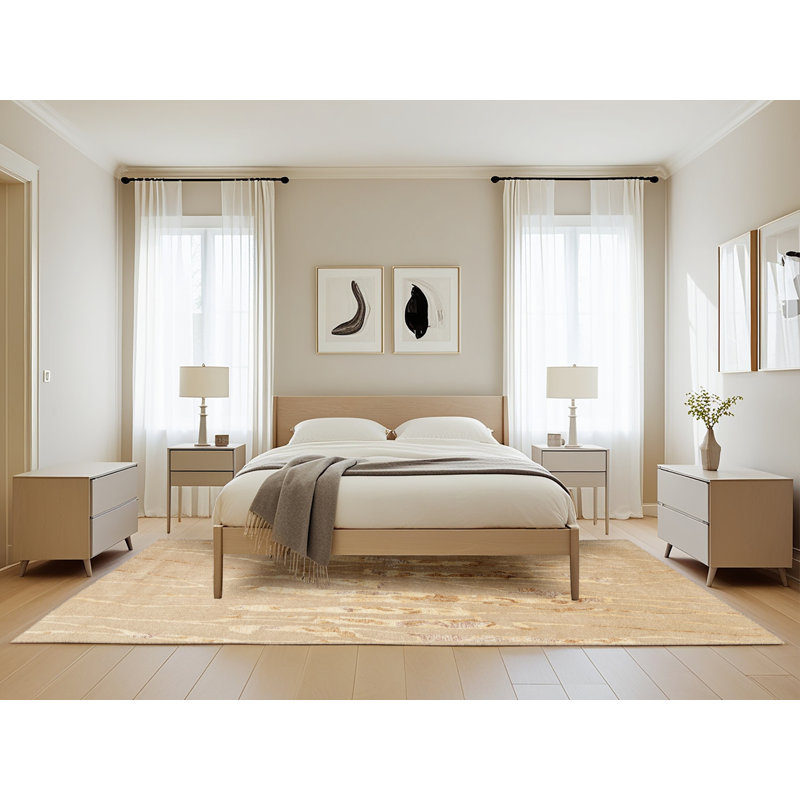 Surface beige contemporaine tapis, Rectangle 5 pi 0 po x 8 pi 0 po