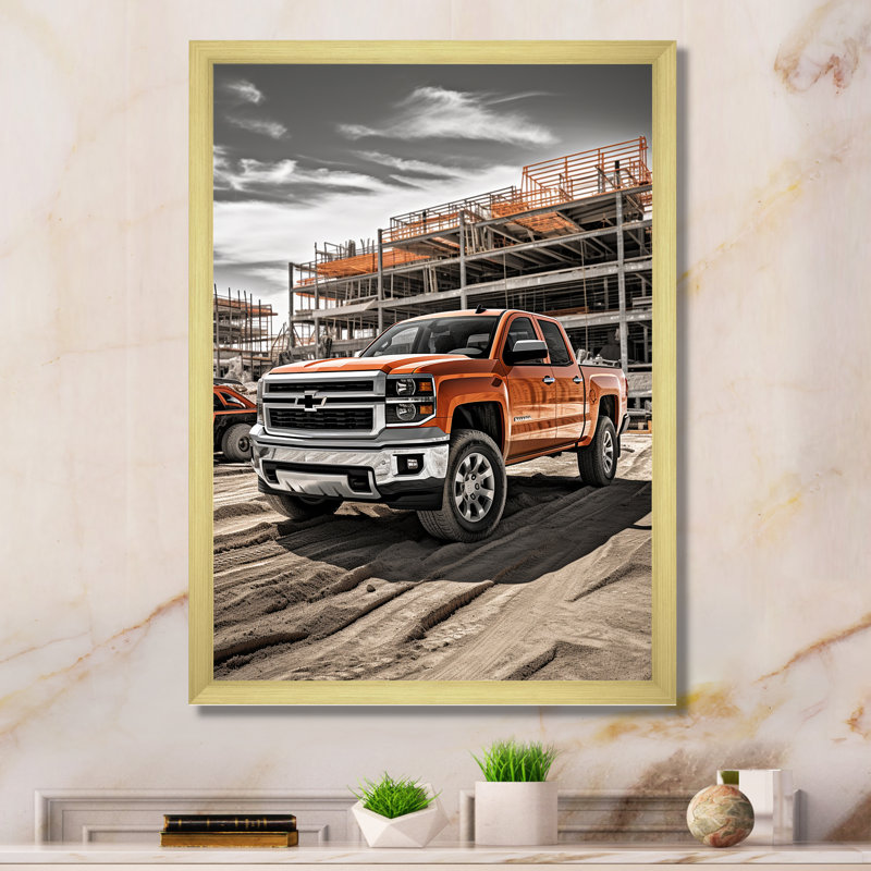 «Tybrook Pickup Truck Construction Chronicles II», reproduction, H 32 po x l 16 po x P 1 po, Encadrement doré