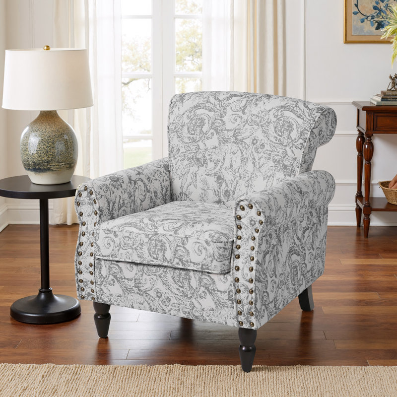 Fauteuil Iliana, Gris clair rococo