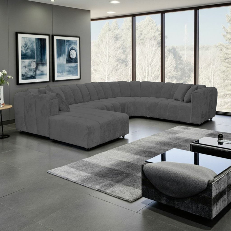 5 Seater Corner Sofa, Left Hand Facing, Dark Grey