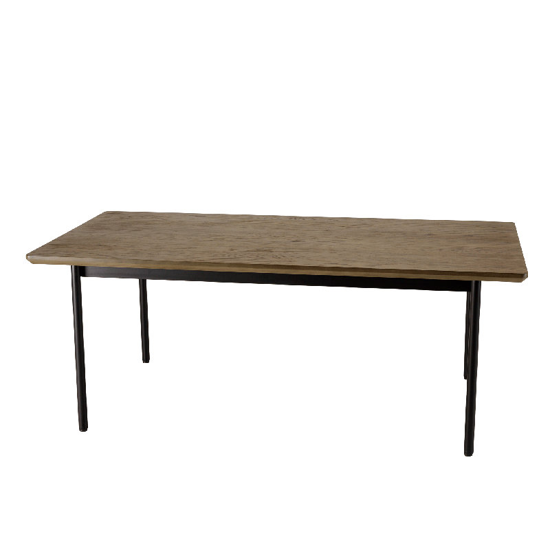 Indelicato Oak Metal Base Dining Table