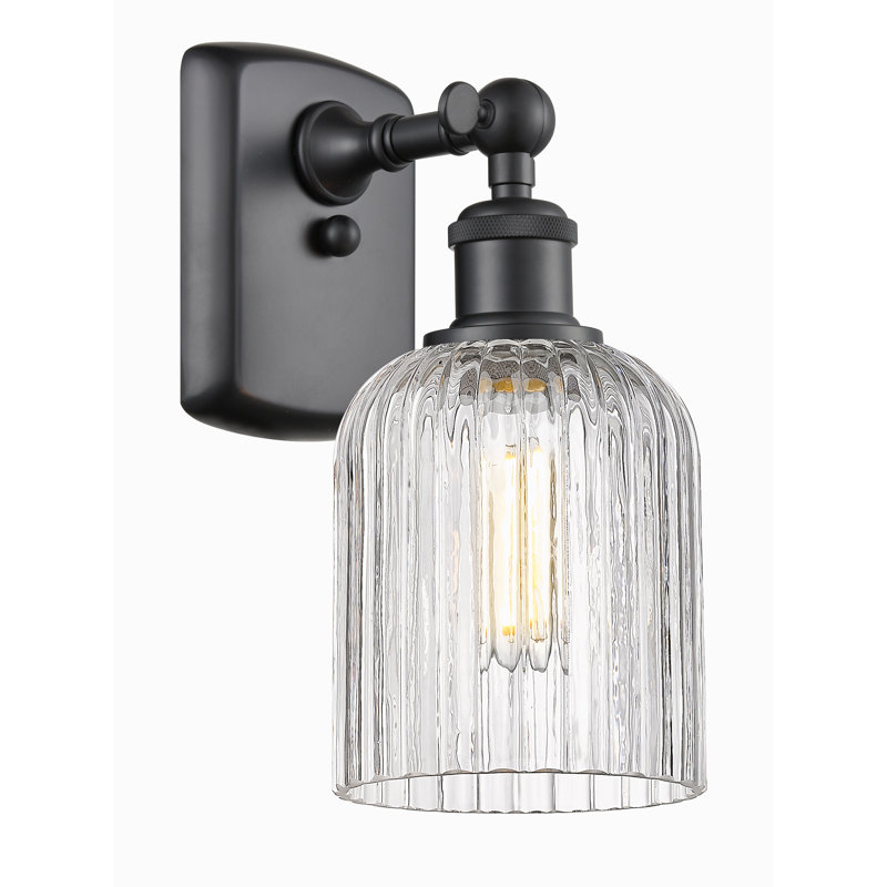 Applique à bras en acier Northgate, Noir mat, Blanc brillant