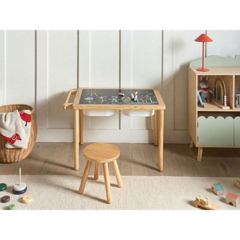 Kids 2 Piece Rectangular Arts And Crafts Table and Chair Set