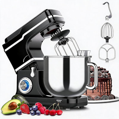 7QT Tilt-Head Stand Mixer, 10-Speed Kitchen Dough Maker with Stainless Steel Accessories