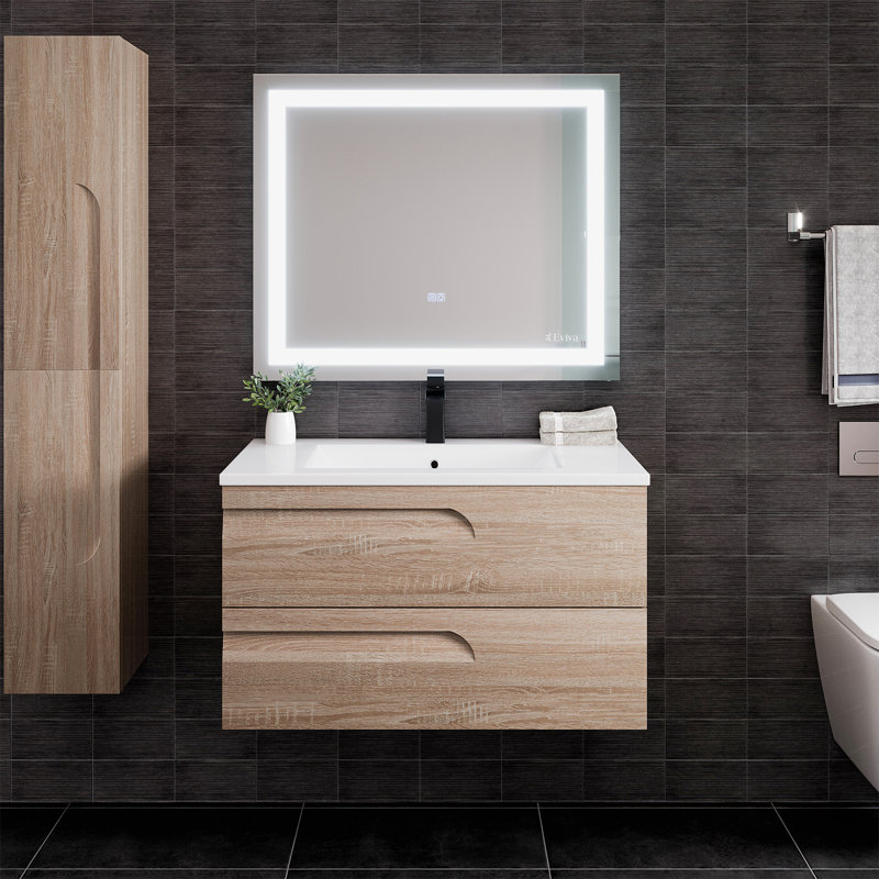 Alberthe 36'' Single Bathroom Vanity with Porcelain Top