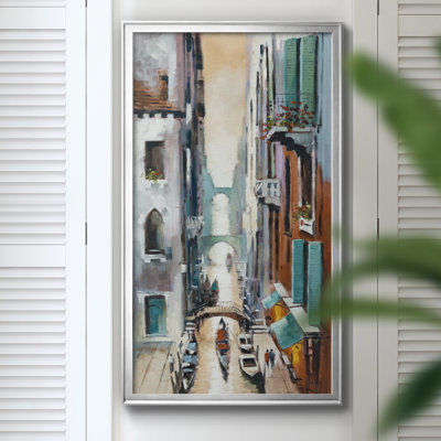 Canal View I - Peinture sur toile encadrée