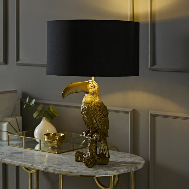 Lamp, Black and Gold, Without Bulb, Yes