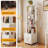 69.68“ 5 Tier Rotating Bookcase With Drawer, Storage And Display Spinning Corner Bookshelf, Rotating Rolling Bookcase, 360 Degree Display Corner Bookshelf, For Home Office And Living-1168424941