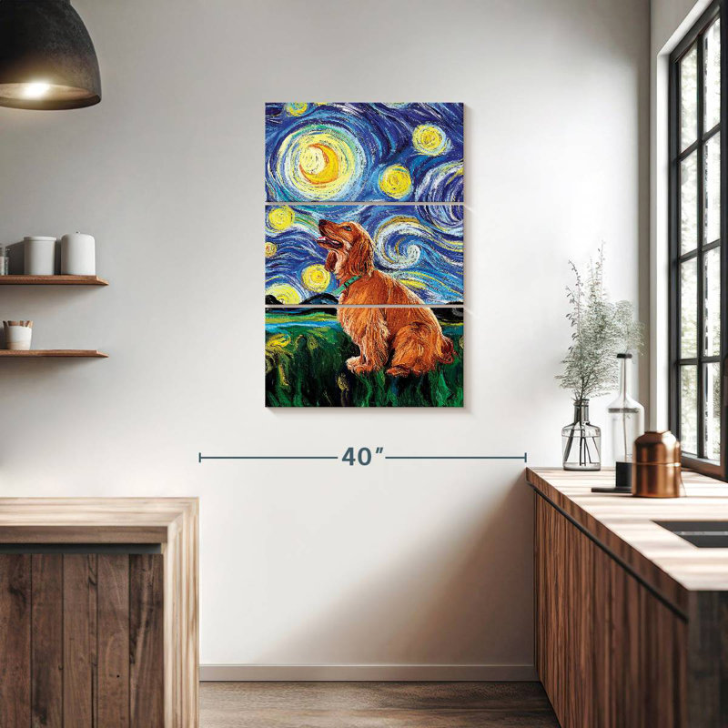 Brampt Cocker Spaniel Starry Night, 38" H x 24" W