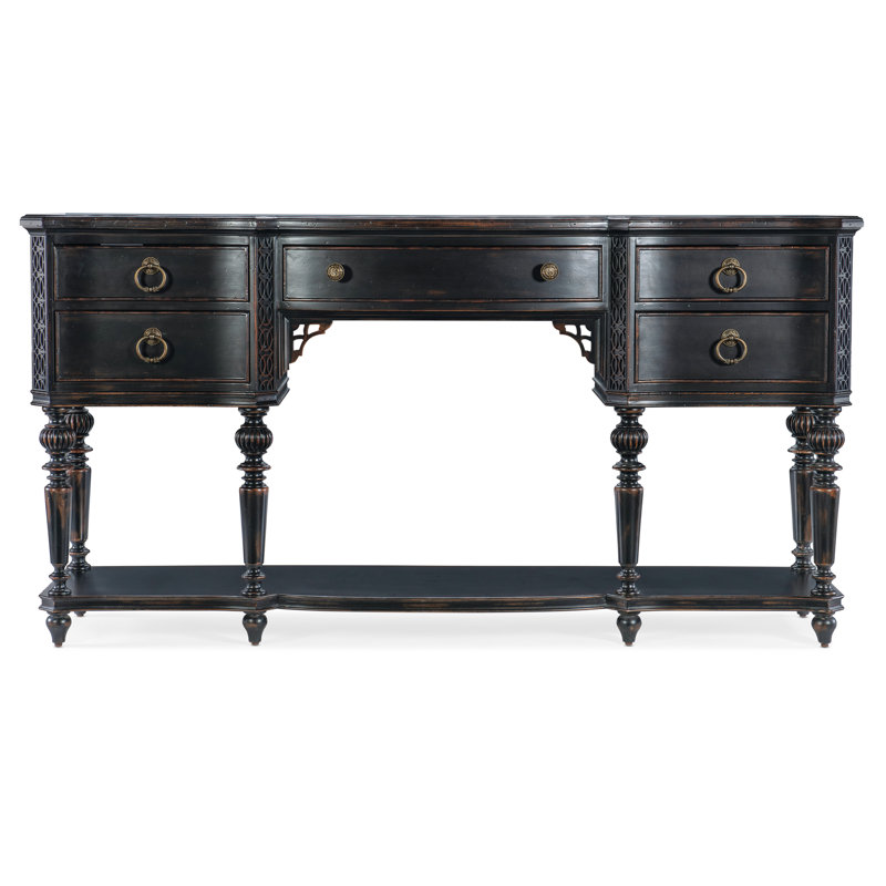 Charleston Black Cherry 5-Drawer Console Table
