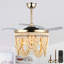 Dayzhane 42" Boho Retractable Ceiling Fan with Lights, Farmhouse 6 Speeds Wood Beaded Ceiling Fan with Remote Control-1822148181